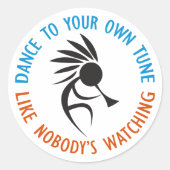 Dans to Own Tune Ronde Sticker (Voorkant)