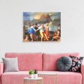 Dans to the Music of Time (door Nicholas Poussin) Canvas Afdruk (Insitu (Woonkamer))