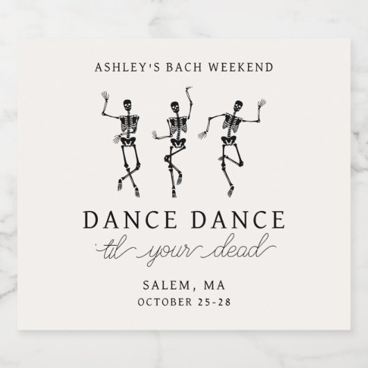 Dans tot je dode vrijgezellenweekend bier etiket (Enkel label)