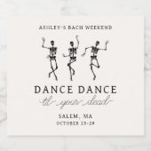 Dans tot je dode vrijgezellenweekend sparkling wijnetiket (Enkel label)