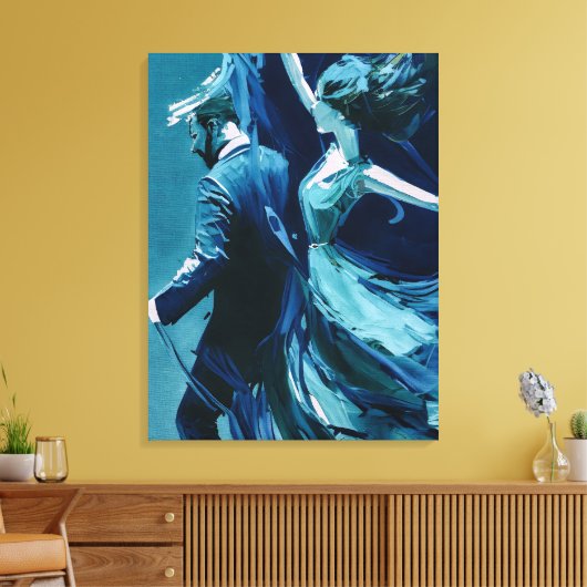 Dans tussen beweging en stilte canvas afdruk (Insitu (Woonkamer))