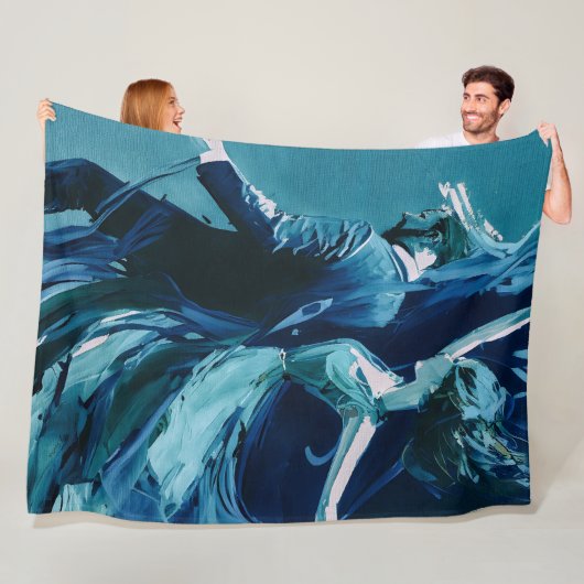 Dans tussen beweging en stilte fleece deken (In situ)