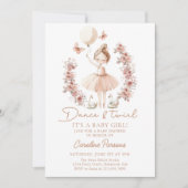 Dans & Twirl Ballerina Ballet Baby shower Kaart (Voorkant)