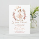 Dans & Twirl Ballerina Ballet Baby shower Kaart (Staand voorkant)