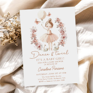 Dans & Twirl Ballerina Ballet Baby shower Kaart