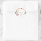 DANS & TWIRL| BALLERINA VERJAARDAG | BLOEMEN | GUN RONDE STICKER (Tas)