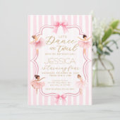 Dans & Twirl Roze Ballerina Ballet Verjaardagsfees Kaart (Staand voorkant)