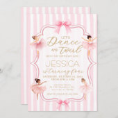 Dans & Twirl Roze Ballerina Ballet Verjaardagsfees Kaart (Voorkant / Achterkant)