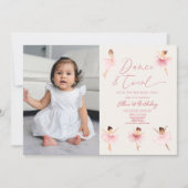 Dans & Twirl Roze Ballerina Ballet Verjaardagsfees Kaart (Voorkant)