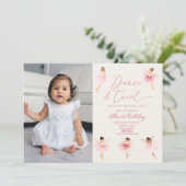 Dans & Twirl Roze Ballerina Ballet Verjaardagsfees Kaart (Staand voorkant)