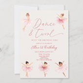 Dans & Twirl Roze Ballerina Ballet Verjaardagsfees Kaart (Voorkant)