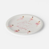 Dans & Twirl Roze Ballerina Ballet Verjaardagsfees Papieren Bordje (Gekanteld)