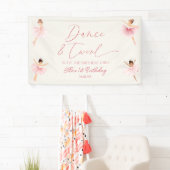 Dans & Twirl Roze Ballerina Ballet Verjaardagsfees Spandoek (Insitu)