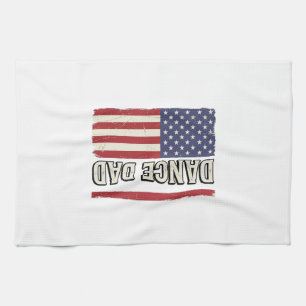 Dans Vader Patriottisch Vintage Vlag Shirt Ontwerp Theedoek