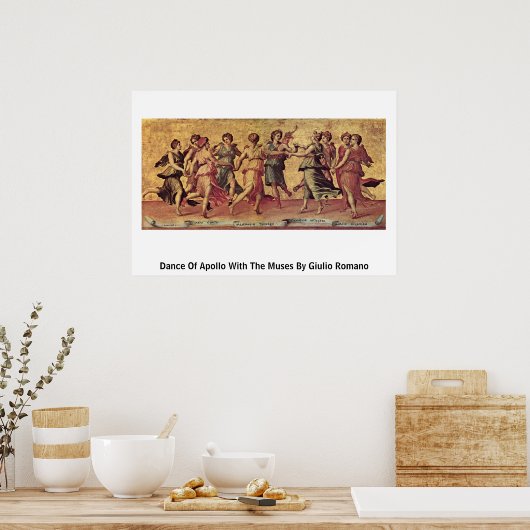 Dans van Apollo met de muizen van Giulio Romano Poster (Keuken)