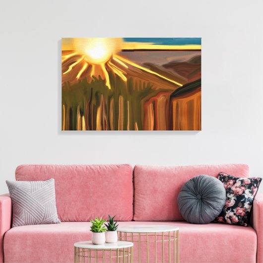 Dans van de Abstracte kunst van Cacti Canvas Afdruk (Insitu (Woonkamer))