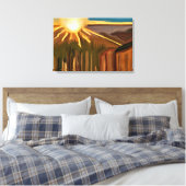 Dans van de Abstracte kunst van Cacti Canvas Afdruk (Insitu (Slaapkamer))