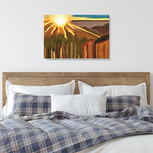 Dans van de Abstracte kunst van Cacti Canvas Afdruk (Insitu (Slaapkamer))