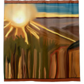 Dans van de Abstracte kunst van Cacti Douchegordijn (Voorkant)