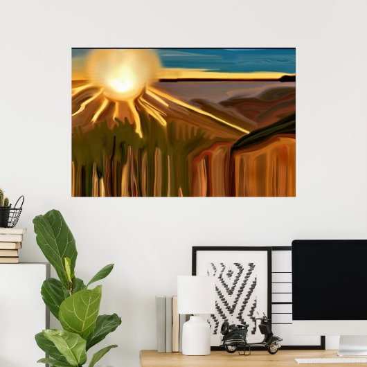 Dans van de Abstracte kunst van het Cacti Poster (Thuiskantoor)