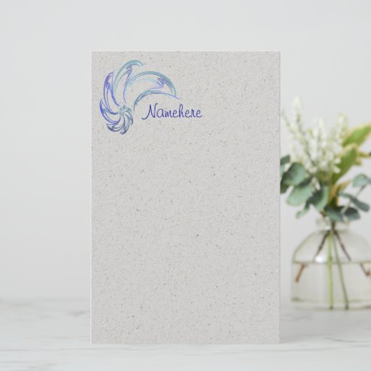 Dans van de Abstracte kunstwerken voor dolfijnen Briefpapier (Staand voorkant)