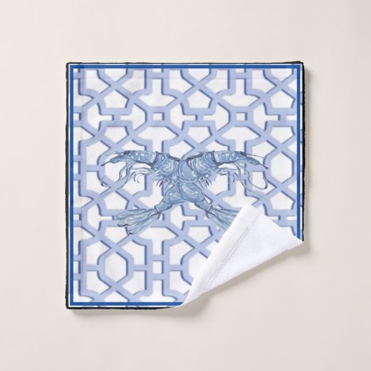Dans van de blauwe garnaal  bad handdoek (Wasdoekje)