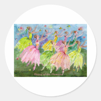 Dans van de bloemen ronde sticker