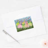 Dans van de bloemen ronde sticker (Envelop)