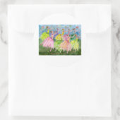 Dans van de bloemen ronde sticker (Tas)