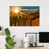 Dans van de cacti Abstracte Kunst Poster (Thuiskantoor)