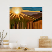 Dans van de cacti Abstracte Kunst Poster (Keuken)