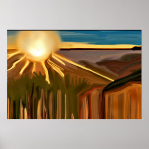 Dans van de cacti Abstracte Kunst Poster