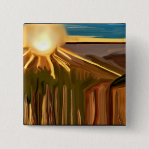 Dans van de cacti Abstracte Kunst Vierkante Button 5,1 Cm