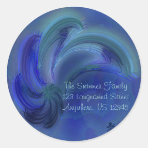 Dans van de Dolfijnen Abstracte Kunst Ronde Sticker