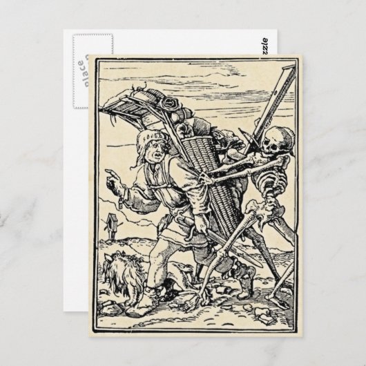 Dans van de dood, het Briefkaart van de peddel (Voorkant / Achterkant)