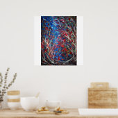 Dans van de Elementen (Abstract 52x52 Canvas) Poster (Keuken)