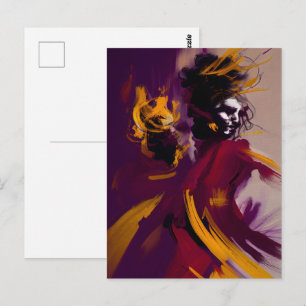 Dans van de Geest – Expressieve Abstracte Figuur Briefkaart