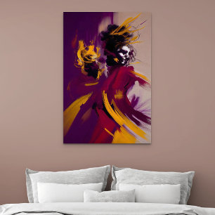 Dans van de Geest – Expressieve Abstracte Figuur Canvas Afdruk