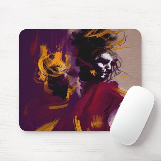 Dans Van De Geest – Expressieve Abstracte Figuur Muismat (Met muis)
