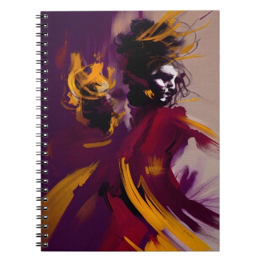 Dans van de Geest – Expressieve Abstracte Figuur Notitieboek (Voorkant)