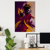 Dans van de Geest – Expressieve Abstracte Figuur Poster (Thuiskantoor)