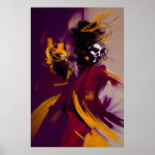 Dans van de Geest – Expressieve Abstracte Figuur Poster (Voorkant)