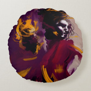 Dans van de Geest – Expressieve Abstracte Figuur Rond Kussen