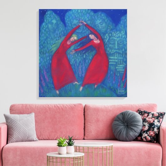 Dans van de heksen, pastelschilderij, fantasiekuns canvas afdruk (Insitu (Woonkamer))