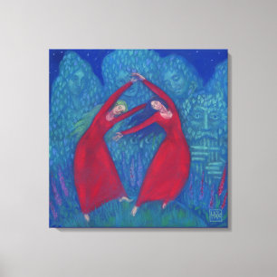 Dans van de heksen, pastelschilderij, fantasiekuns canvas afdruk