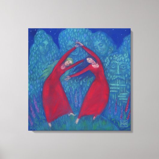 Dans van de heksen, pastelschilderij, fantasiekuns canvas afdruk (Voorkant)