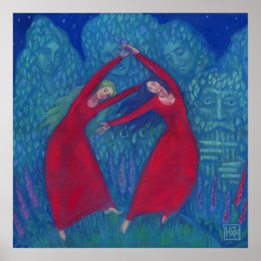 Dans van de heksen, pastelschilderij, fantasiekuns poster (Voorkant)