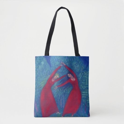 Dans van de heksen, pastelschilderij, fantasiekuns tote bag (Voorkant)