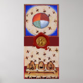 DANS VAN DE HONIJNEN, 4 ELEMENTEN, Rode-waszegel Poster (Voorkant)