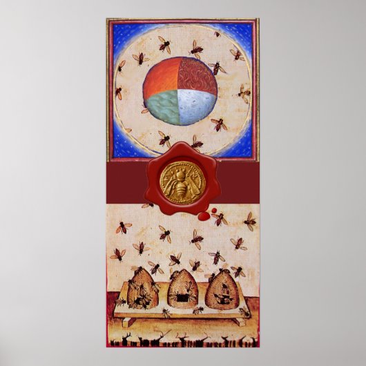 DANS VAN DE HONIJNEN, 4 ELEMENTEN, Rode-waszegel Poster (Voorkant)